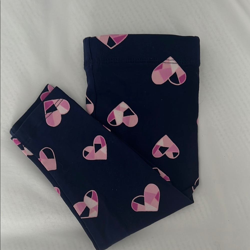 Joe Fresh Navy and Pink Heart Leggings
